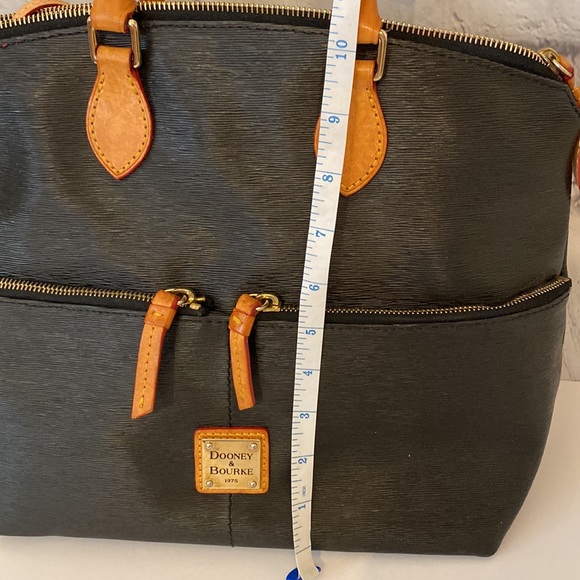 Dooney & Bourke Black Epi Leather Dillen Double Pocket Satchel - Picture 5 of 9